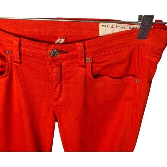 RAG & Bone Skinny Jeans Scarlet Orange Size 27 Women’s Made In USA - Picture 2 of 6